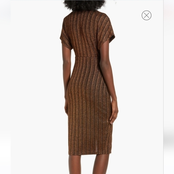 Sparkle Rib Knit Dress Black Bronze Small - Picture 8 of 11